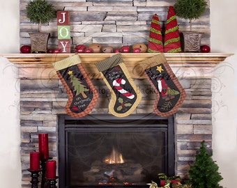 NEW ITEM 7ft x 7ft Vinyl Photography Backdrop / Custom Photography Prop / Home for the Holidays fireplace