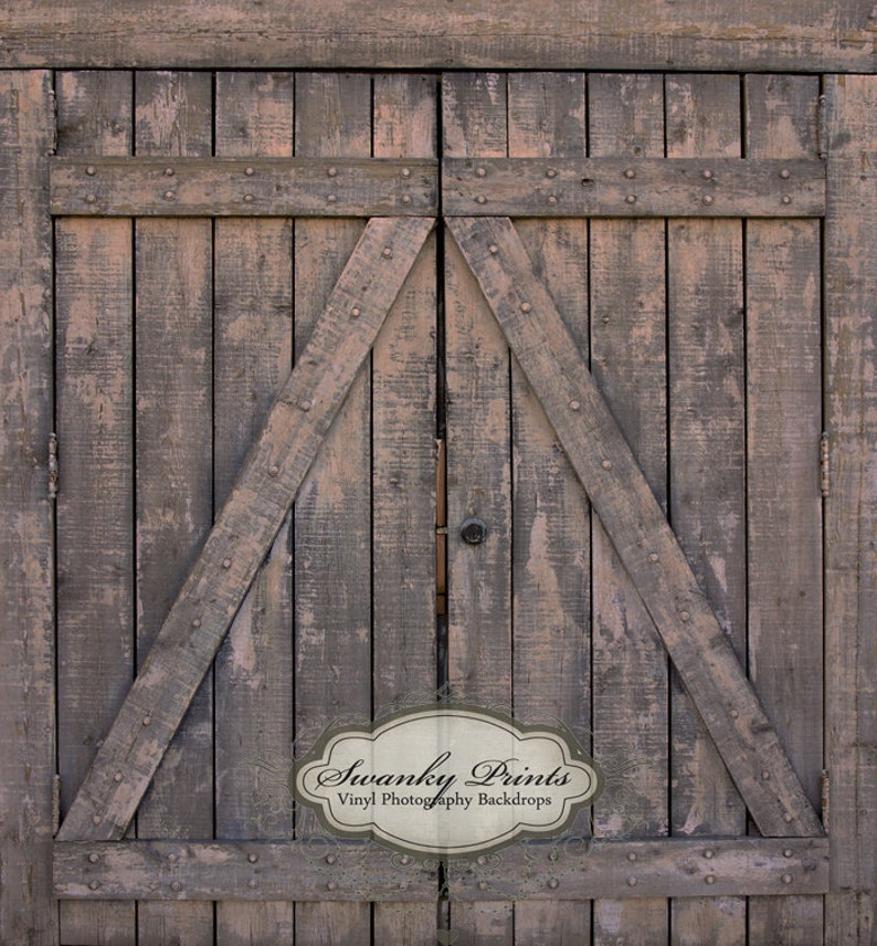 8ft X 8ft Dark Barn Doors / Vinyl Photography Backdrop Etsy