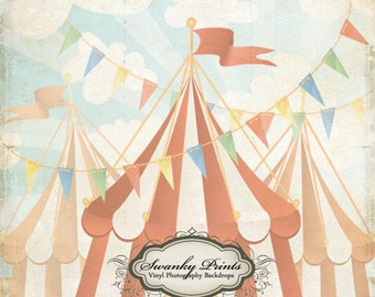 PRODUCT SIZE 2ft x 2ft Vinyl Photography Backdrop / Vintage Circus