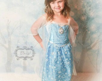 Sfondo fotografico in vinile da 8 piedi x 7 piedi / Mashup di meraviglie della foresta invernale / Ispirato a FROZEN