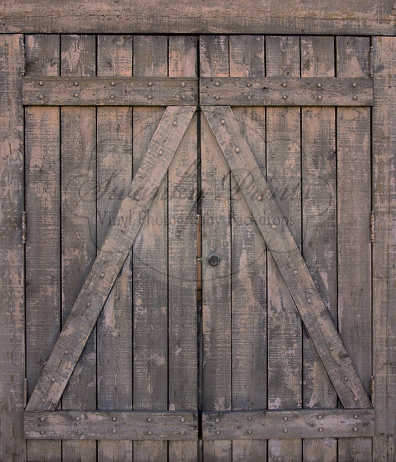 6ft X 7ft Dark Barn Doors / Vinyl Photography Backdrop Etsy