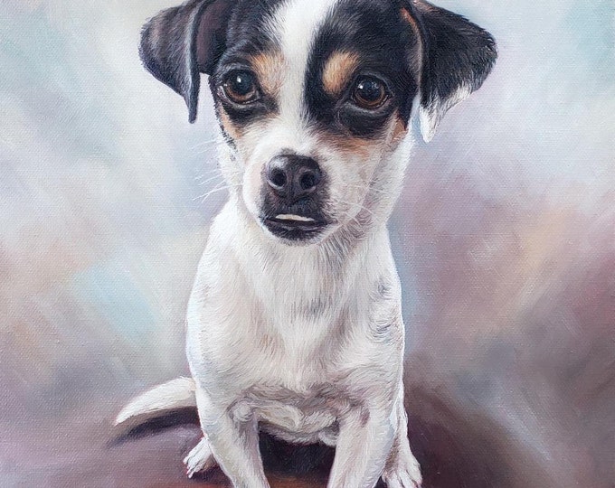 Custom Pet Portrait - PET PAINTING - Oil Painting - Miniature Pinscher - Small Dog Portrait - Custom Gift