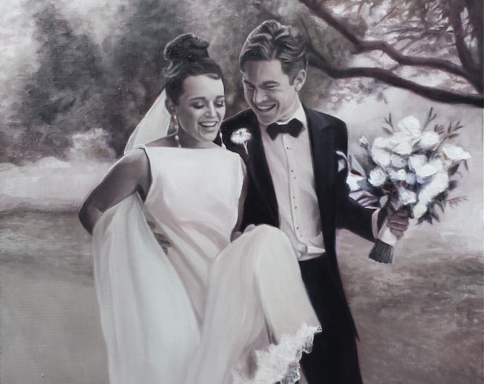 CUSTOM WEDDING PORTRAIT - Custom Painting - Father's Day, Birthday or Anniversary Gift