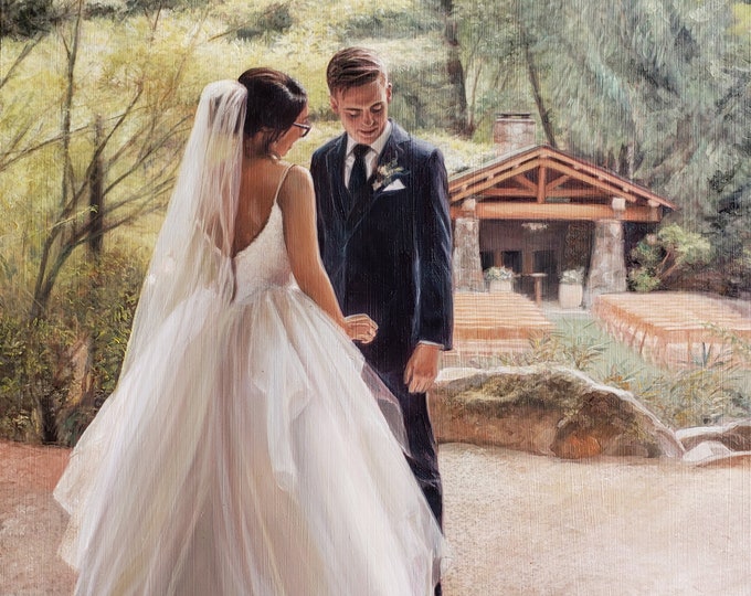 CUSTOM PORTRAIT - Custom Wedding Painting - Oil Painting - Wedding Portrait - Custom Painting - Great Gift