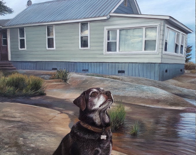 Custom House Portrait - House Painting - Pet Portrait - Pet Painting - Unique Gift Idea