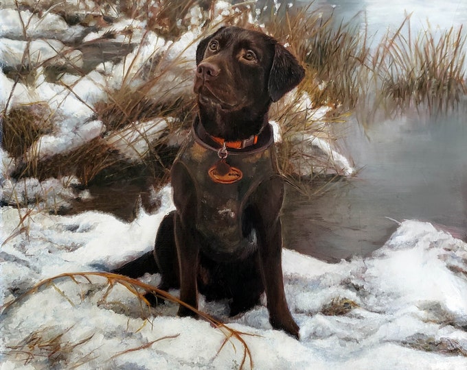 Custom Pet Portrait - Oil Painting - Pet Painting - Dog Portrait - Lab Painting -  Golden Retriever