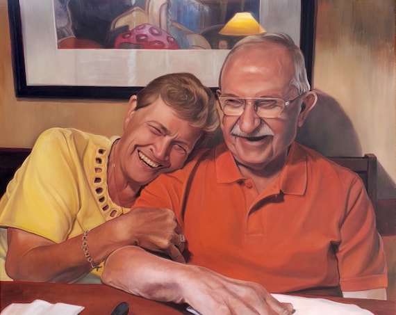CUSTOM PORTRAIT - Oil Painting - Custom Painting - Anniversary Gift, Gift for Parents, Grandparents