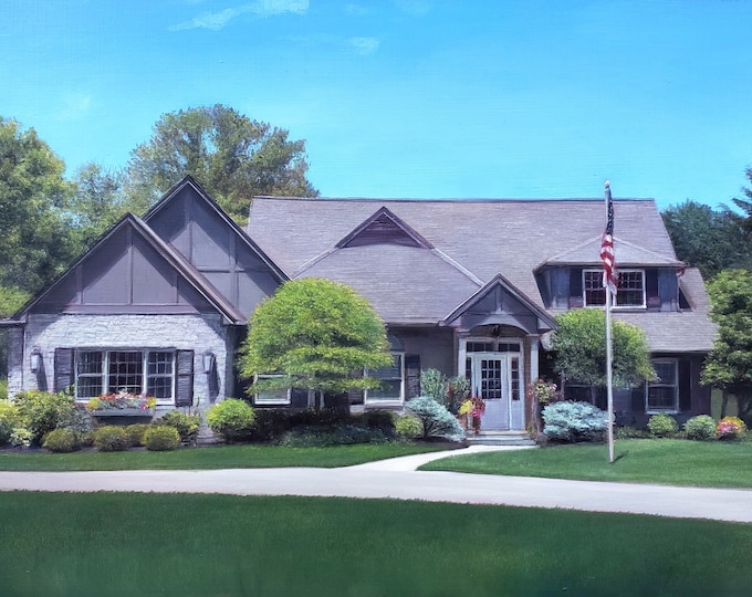 House Painting - House Portrait - Painting of Home - Oil Painting from Photo - Commissioned House Art
