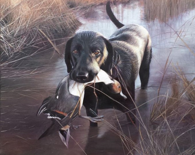 Custom Pet Portrait - Pet Painting - Oil Painting - Dog Portrait - German Shorthaired Pointer - Bird Dog - Hunting Dog