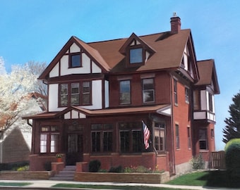 Custom HOUSE PAINTING - House Portrait - Painting of Home - Oil Painting