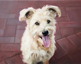 Custom PET PORTRAIT - Pet Painting - Dog Portrait - Oil Painting - Terrier