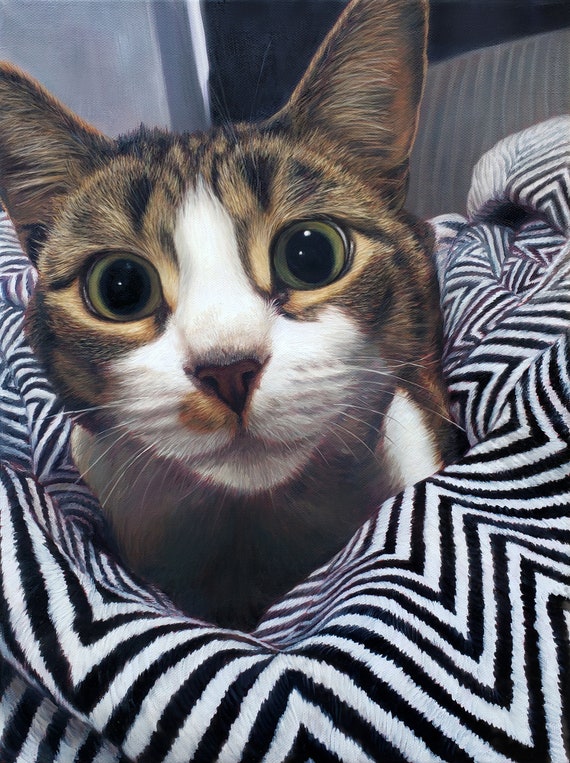 Custom Portrait, Pet Portrait, Cat Portrait, Cat Painting - Oil Painting, Oil on Canvas, Cat Lovers Gift