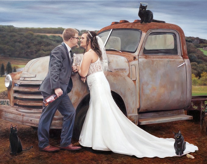 CUSTOM PORTRAIT - Oil Painting - Family Portrait - Custom Painting - Anniversary Gift