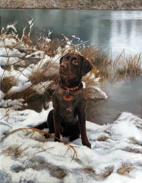 Custom Pet Portrait - Oil Painting - Pet Painting - Dog Portrait - Lab Painting -  Golden Retriever