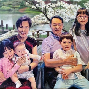 Custom Painting Custom Portrait Oil Painting Family Portrait Painting from your Photo Perfect Gift image 1