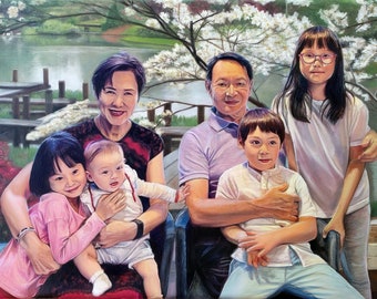 Hand Painted Custom Painting - Custom Portrait - Oil Painting - Family Portrait - Painting from your Photo - Perfect Gift