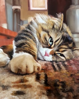 Hand Painted - Custom Cat Oil Painting Portrait: Pet Art Commission By MissysPortraits Made by MissysPortraits Shop owned by Melissa 15 years on Etsy