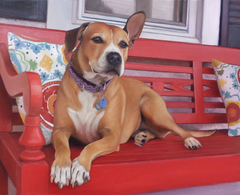 CUSTOM PET PORTRAIT Oil Painting Dog Portrait Photo to Handmade Painting Unique Gift image 1