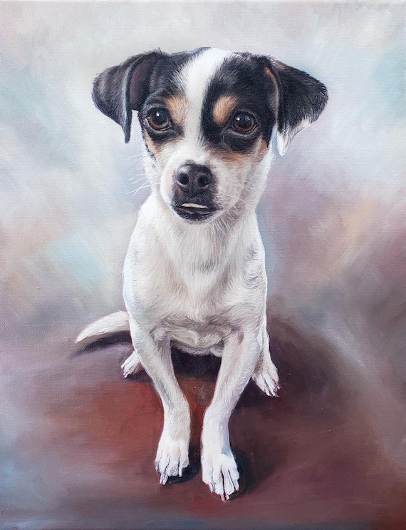 Custom Pet Portrait - PET PAINTING - Oil Painting - Miniature Pinscher - Small Dog Portrait - Custom Gift