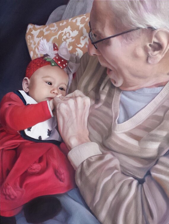 CUSTOM PORTRAIT Oil Painting Custom Painting Grandpa Etsy