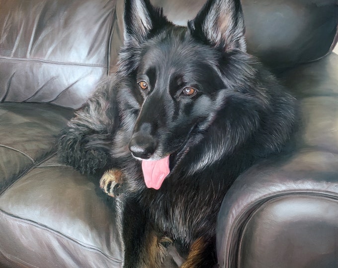 Custom Pet Portrait - Oil Painting - Dog Painting - Lab - German Shephard - Realistic Painting - Commissioned Art
