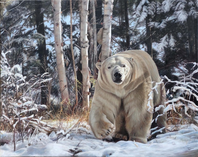 Custom Painting - Polar Bear Art - Wildlife Art - Oil Painting - Commissioned Art - Animal Painting - Polar Bear Painting