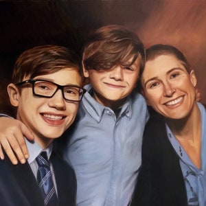 CUSTOM PORTRAIT Oil Painting Custom Painting Family Portrait Commissioned Family Painting image 3