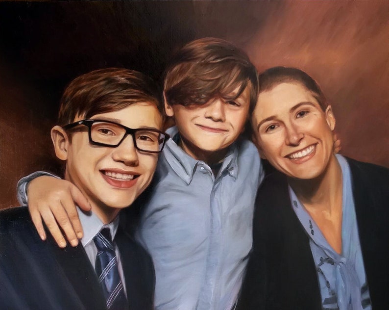 CUSTOM PORTRAIT Oil Painting Custom Painting Family Portrait Commissioned Family Painting image 3