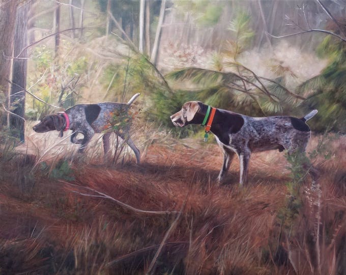 Custom Pet Portrait - Dog Painting - Pet Painting - Hunting Dog - German Short Haired Pointer - Setter