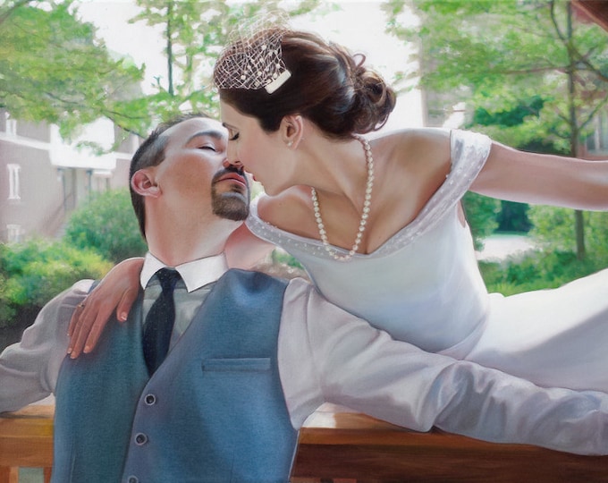 Wedding Portrait - Custom Oil Painting - Wedding Artwork - Wedding Gift - Anniversary Gift