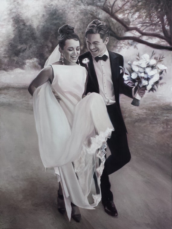 CUSTOM WEDDING PORTRAIT - Custom Painting - Father's Day, Birthday or Anniversary Gift