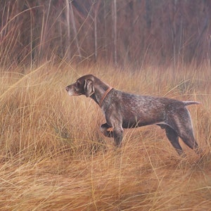 CUSTOM PET PORTRAIT Oil Painting Hunting Dog Dog Portrait German Short Haired Pointer Setter Lab image 1