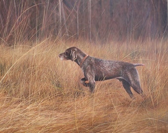 Handgemaltes individuelles Haustierporträt – Ölgemälde – Jagdhund – Deutsch Kurzhaar – Setter – Labrador