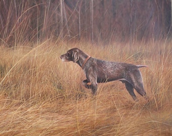 CUSTOM PET PORTRAIT - Oil Painting - Hunting Dog - Dog Portrait - German Short Haired Pointer - Setter - Lab