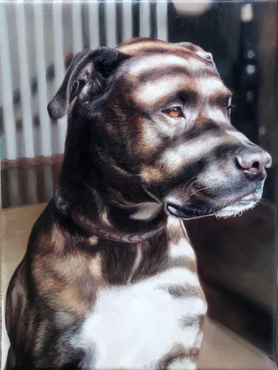 Custom Painting - Commissioned Painting - Dog Portrait - Oil Painting on Canvas