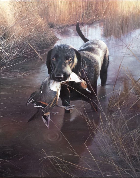 Custom Pet Portrait - Pet Painting - Oil Painting - Dog Portrait - German Shorthaired Pointer - Bird Dog - Hunting Dog