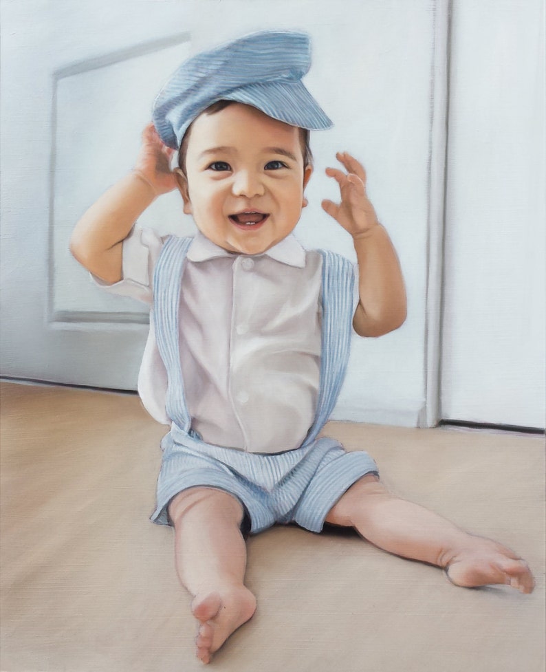 CUSTOM PORTRAIT Custom Painting Oil Painting of Baby image 1