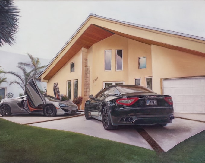 Custom Car Painting - Car Artwork - Classic Car Oil Painting - Commissioned Car Portrait