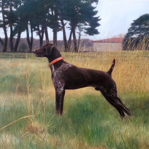 CUSTOM PET PORTRAIT Oil Painting Hunting Dog Dog Portrait German Short Haired Pointer Setter Lab image 2