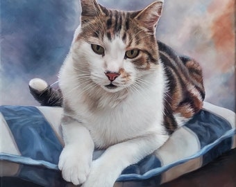 Cat Portrait - Cat Painting - Oil Painting - Commissioned Painting - Cat Art - Custom Cat Painting