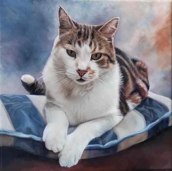 Cat Portrait - Cat Painting - Oil Painting - Commissioned Painting - Cat Art - Custom Cat Painting