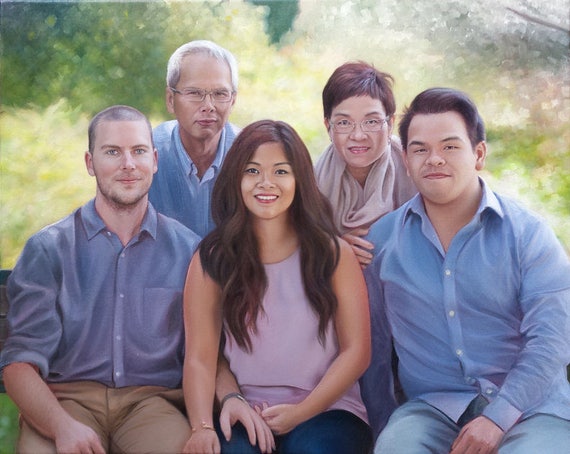 FAMILY PORTRAITS - Custom Portrait - Oil Painting - Custom Painting - Photo to Painting