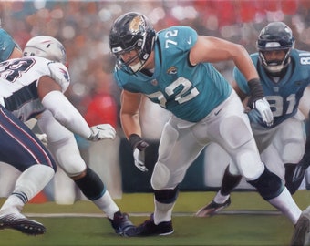 Custom Sports Painting - Oil Painting - Sports Art - Football Painting - NFL Painting - Sports Fan - Custom Portrait