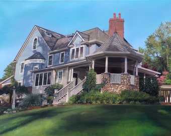 CUSTOM HOUSE PAINTING - House Portrait - Paint of Home - Oil Painting