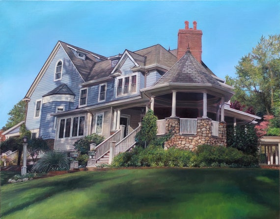 CUSTOM HOUSE PAINTING - House Portrait - Paint of Home - Oil Painting