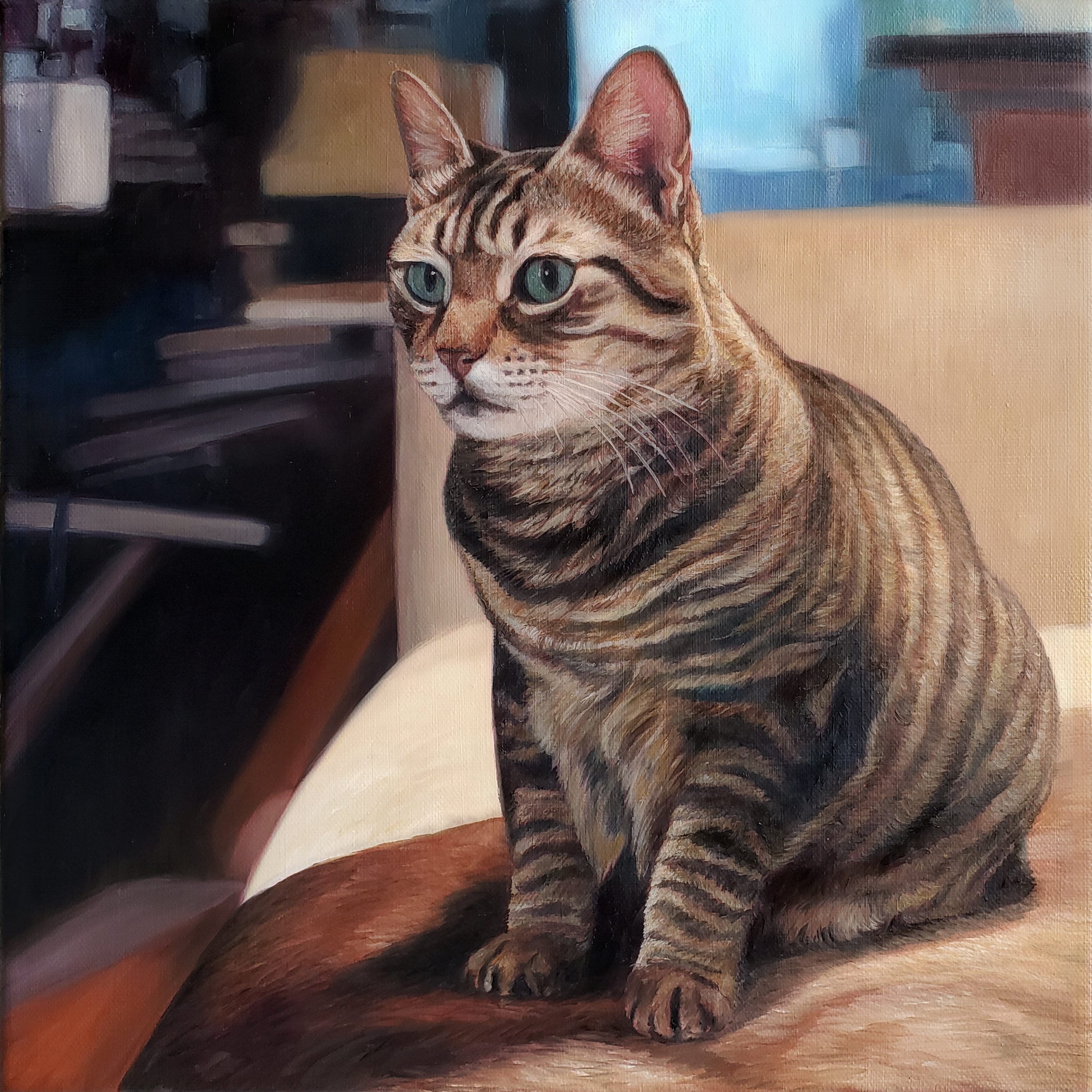 Cat Portrait Oil Painting Pet Portrait Cat Painting Tabby Cat Art