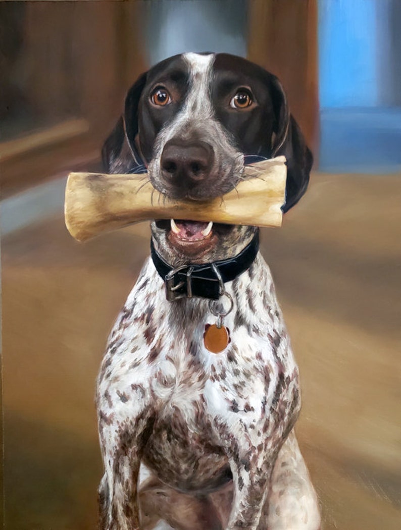 CUSTOM PET PORTRAIT Oil Painting Dog Portrait Photo to Handmade Painting Unique Gift image 2