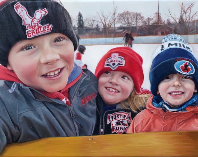 CUSTOM PORTRAIT - Photo to Painting - Oil Painting - Gift for Family - Child Portrait