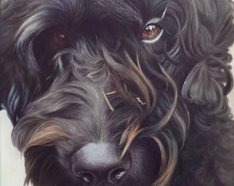 Pet Portrait - Oil Painting - Pet Painting - DOG PORTRAIT - Custom Portrait - Labradoodle Painting - Unique Gift