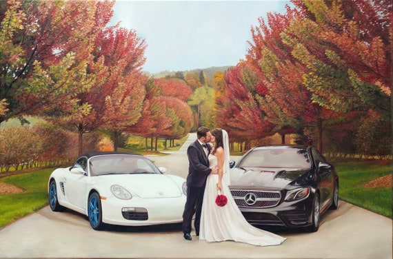 Personalized Wedding Gift - Custom Portrait Painting - Anniversary Gift - Oil Painting - Wedding Portrait